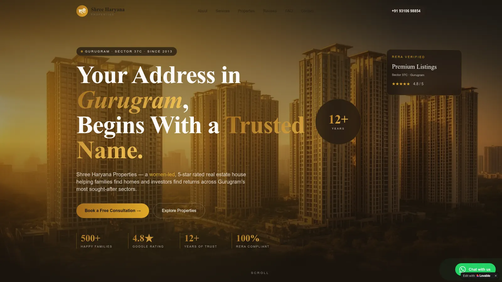 Shree Haryana Properties — Real Estate · AI Lead Engine preview
