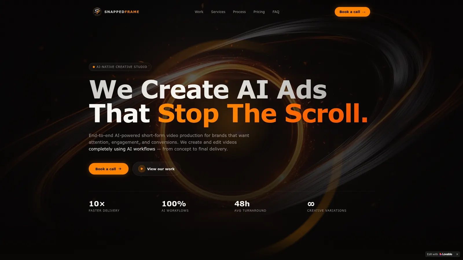 Snapped Frame AI — Creative AI · Automation Platform preview